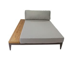 Chaise sem braço com mesa acoplada em madeira Bianca
